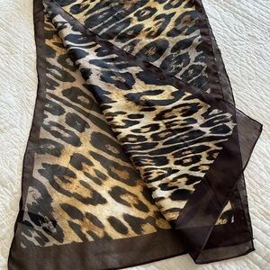 Leopard Print Sheer Scarf
